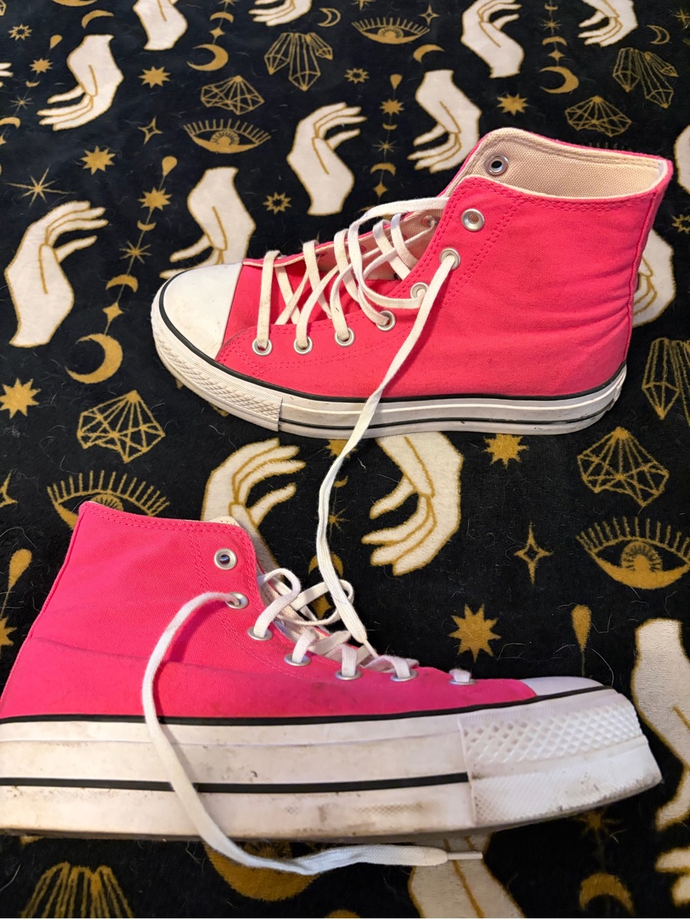 Converse Women’s Hot Pink High-Top Canvas Sneakers - Picture 3 of 4
